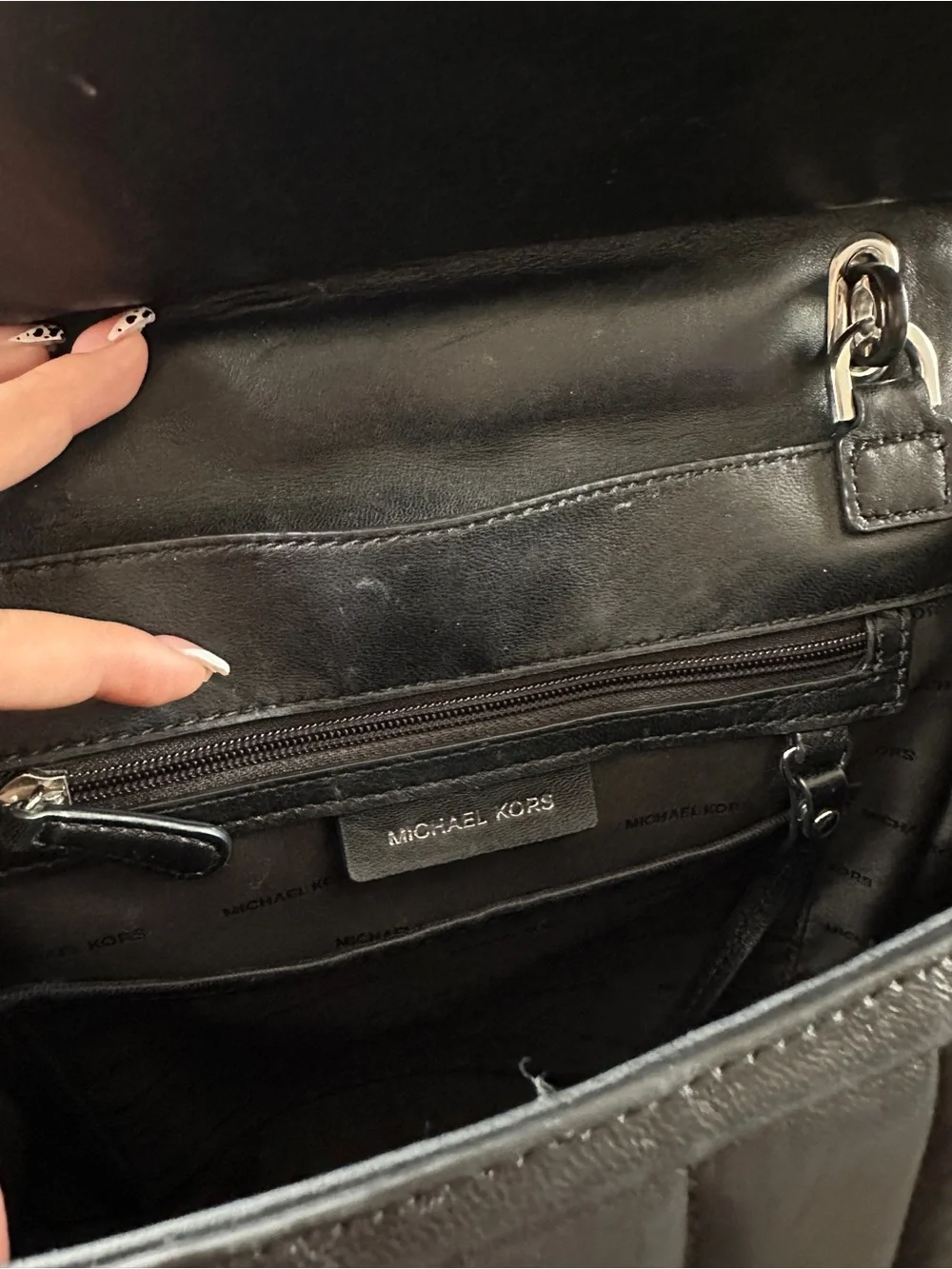 Michael Kors Black Quilted Top-Handle Satchel with Gold Hardware